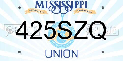 425SZQ Mississippi License Plate