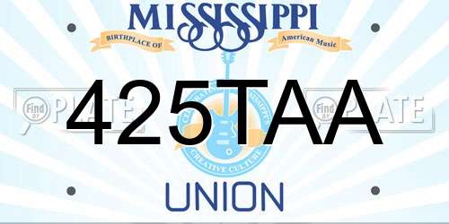 425TAA Mississippi License Plate