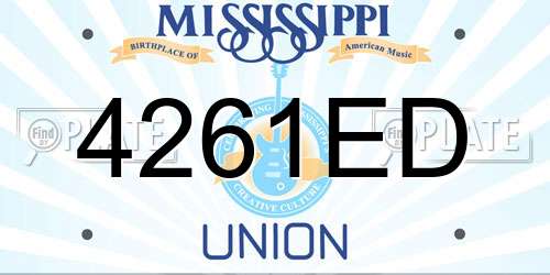 4261ED Mississippi License Plate