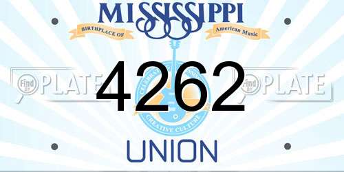 4262 Mississippi License Plate