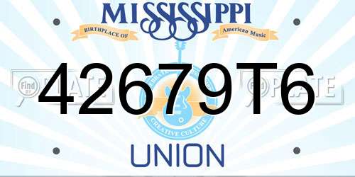 42679T6 Mississippi License Plate