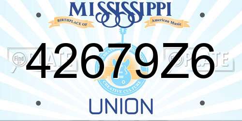 42679Z6 Mississippi License Plate