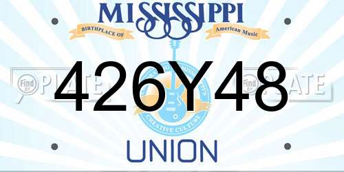 426Y48 Mississippi License Plate
