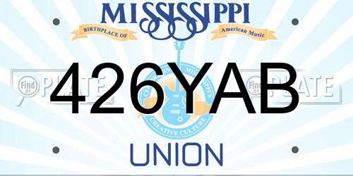 426YAB Mississippi License Plate