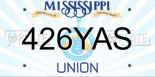 426YAS Mississippi License Plate