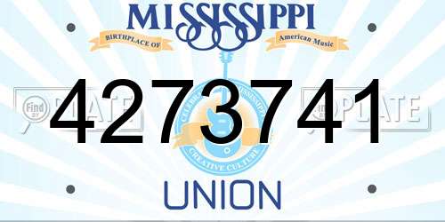 4273741 Mississippi License Plate