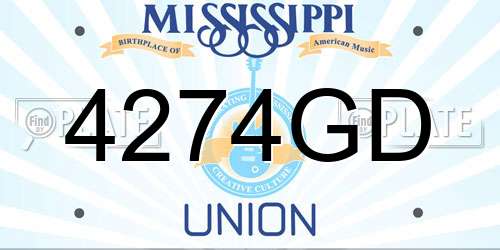 4274GD Mississippi License Plate