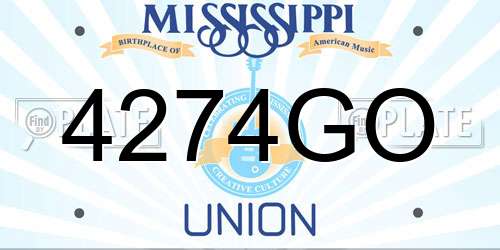 4274GO Mississippi License Plate