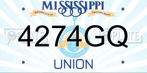 4274GQ Mississippi License Plate