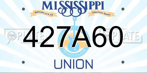 427A60 Mississippi License Plate