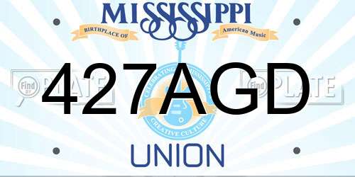 427AGD Mississippi License Plate