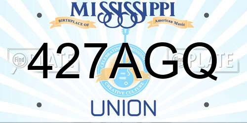 427AGQ Mississippi License Plate