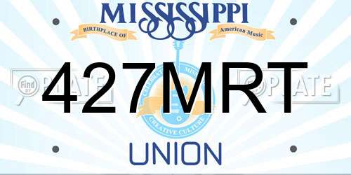 427MRT Mississippi License Plate