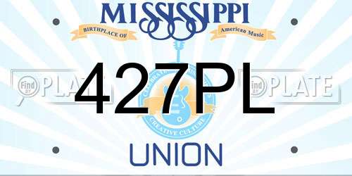 427PL Mississippi License Plate