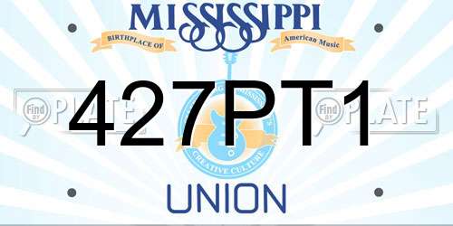427PT1 Mississippi License Plate