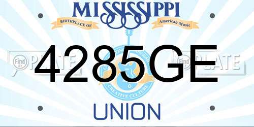 4285GE Mississippi License Plate