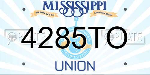 4285TO Mississippi License Plate