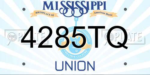 4285TQ Mississippi License Plate