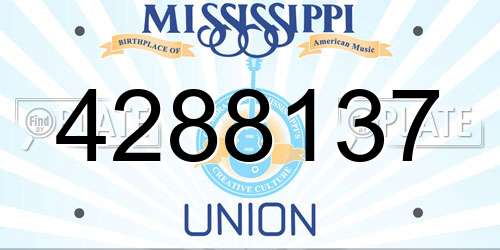 4288137 Mississippi License Plate