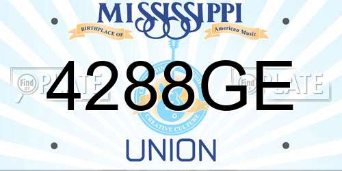 4288GE Mississippi License Plate