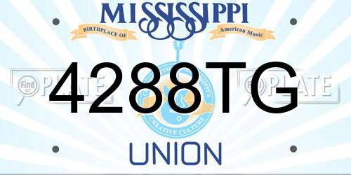 4288TG Mississippi License Plate