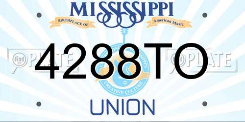 4288TO Mississippi License Plate