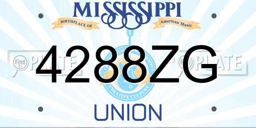 4288ZG Mississippi License Plate