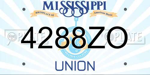 4288ZO Mississippi License Plate