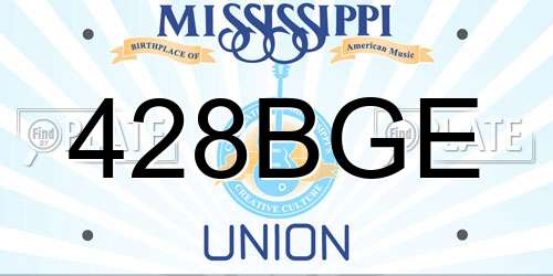 428BGE Mississippi License Plate
