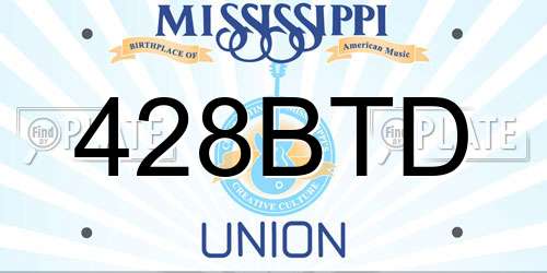 428BTD Mississippi License Plate