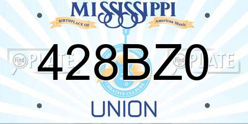 428BZ0 Mississippi License Plate