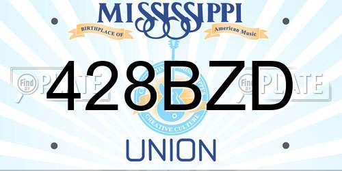 428BZD Mississippi License Plate