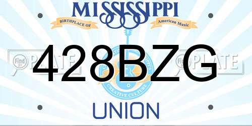 428BZG Mississippi License Plate