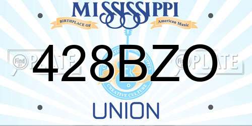 428BZO Mississippi License Plate