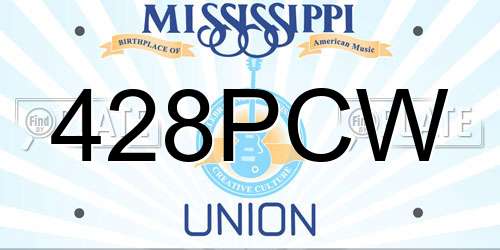 428PCW Mississippi License Plate