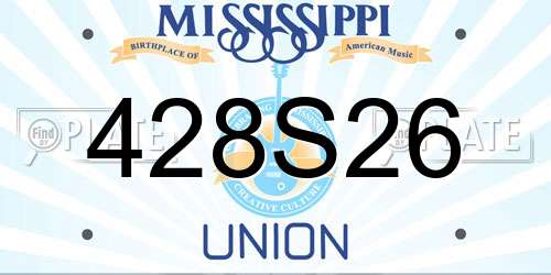 428S26 Mississippi License Plate