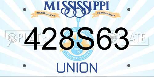 428S63 Mississippi License Plate