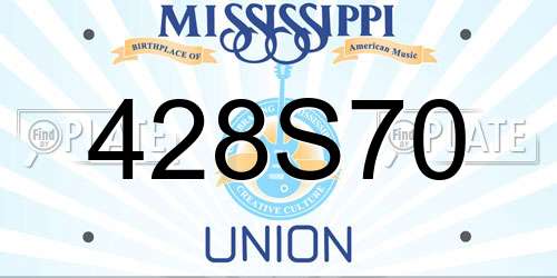 428S70 Mississippi License Plate