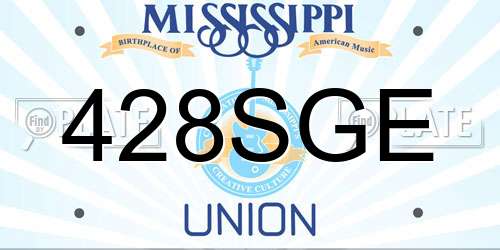 428SGE Mississippi License Plate