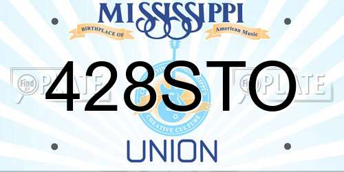 428STO Mississippi License Plate