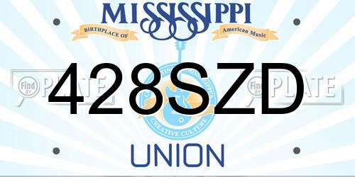 428SZD Mississippi License Plate