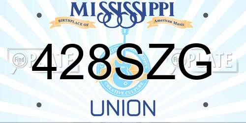 428SZG Mississippi License Plate