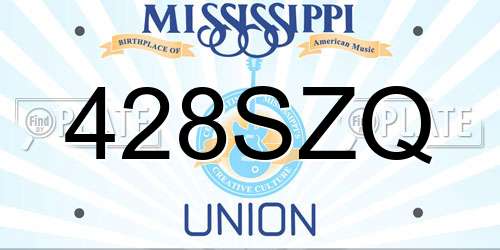 428SZQ Mississippi License Plate