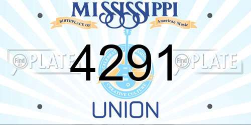 4291 Mississippi License Plate