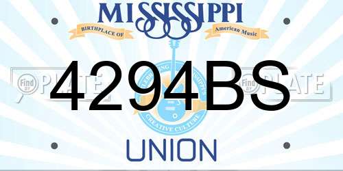 4294BS Mississippi License Plate