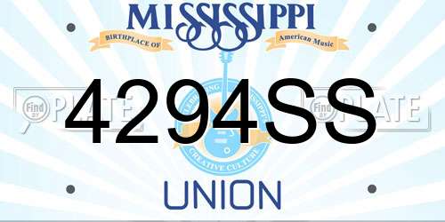 4294SS Mississippi License Plate