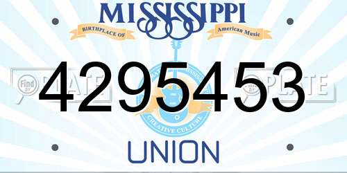 4295453 Mississippi License Plate