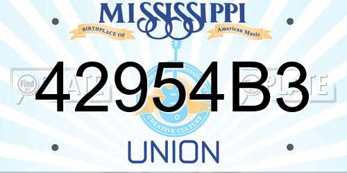 42954B3 Mississippi License Plate