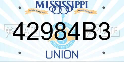 42984B3 Mississippi License Plate