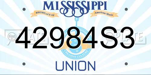 42984S3 Mississippi License Plate